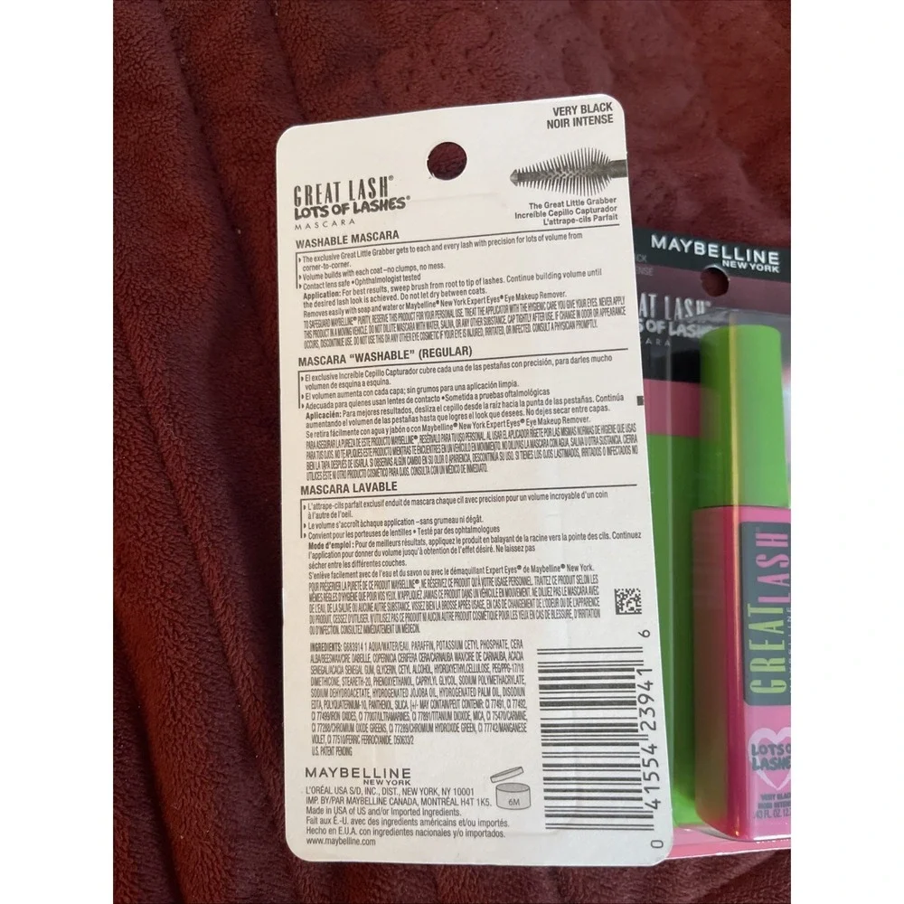 Maybelline Great Lash Lots of Lashes Washable Mascara, 141 Very Black - 3 Pack